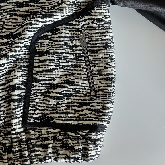 NWOT IRO Jett Zip Up Leather Moto Jacket Tweed - Picture 7 of 11